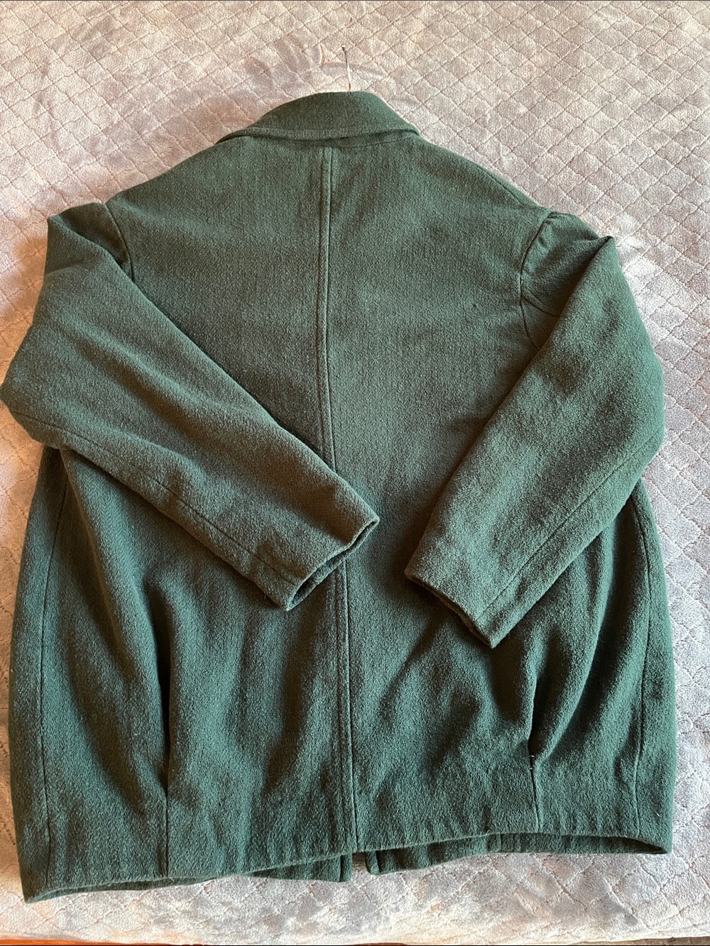 Free People Olive Green Oversized Coat Jacket size M Wool Blend Relaxed Fit - Picture 5 of 6